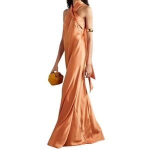 Galvan London Pandora Halter Column Gown NWT Size 44 (US 10/12)